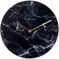 Nextime - 8189ZW - Wanduhr - 40cm - schwarz - Marble