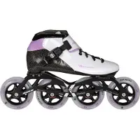 Powerslide Dragon White 90 Kinder Karbon Inline Skate, für Racing, 2in1 Alu Frame, Infinity Rolle, ABEC 9