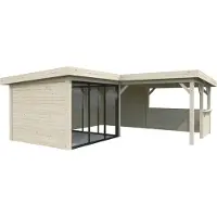 Palmako Pavillon »Lenna«, Aufstellmaße BxTxH: 628 x 628 x 245 cm, unbehandelt, Holz - braun
