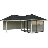 Palmako Pavillon »Bianca«, Aufstellmaße BxTxH: 672 x 672 x 319 cm, unbehandelt, Holz - braun