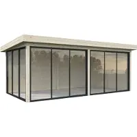 Palmako Pavillon Lenna Slide Plus 16,6 m² Set 702 588 x 300 cm natur