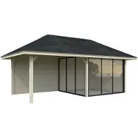 Palmako Pavillon »Bianca«, Aufstellmaße BxTxH: 672 x 384 x 319 cm, unbehandelt, Holz - braun