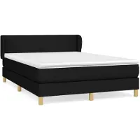 Syfax Boxspringbett mit Matratze Schwarz 140x190 cm Stoff