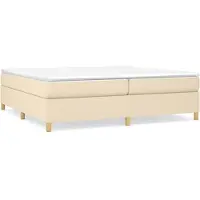 Syfax Boxspringbett mit Matratze Creme 200x200 cm Stoff