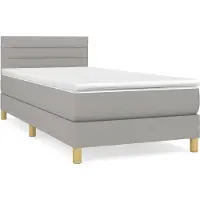 Syfax Boxspringbett mit Matratze Hellgrau 80x200 cm Stoff