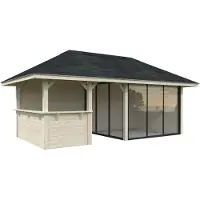 Palmako Pavillon »Bianca«, Aufstellmaße BxTxH: 672 x 384 x 319 cm, unbehandelt, Holz - braun