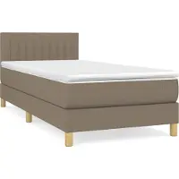 Syfax Boxspringbett mit Matratze Taupe 90x200 cm Stoff