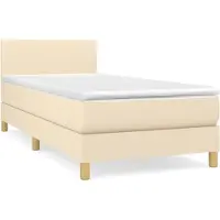 Syfax Boxspringbett mit Matratze Creme 90x190 cm Stoff