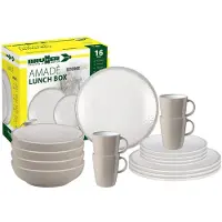 Brunner Lunch Box Geschirrset 16 teilig 4 Personen Ausführung Amandè