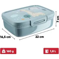 Kadax Lebensmittelbehälter Lunchbox Lunchbox 1,8L mit Deckel