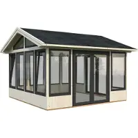 Palmako Pavillon »Isabella«, Aufstellmaße BxTxH: 465 x 465 x 315 cm, unbehandelt, Holz - braun