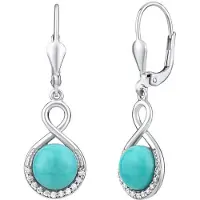 Silvego Silver earrings with natural Turquoise JST14710TU
