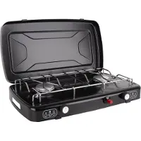 Brunner Phoenix Gaskocher 2 flammig 50mbar ohne Zündsicherung 45,9 x 29,6 x H8,2 cm schwarz