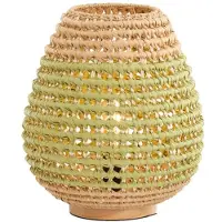 Light & Living - tischlampe - Kalipa - grün - rattan - nachttischlampe - E27 - 1891776