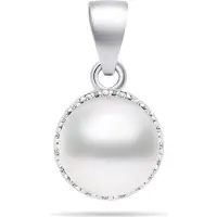 Brilio Silver - Silver pearl pendant with zircons PT77W