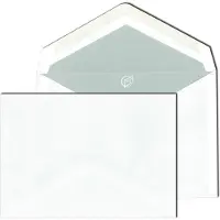 Mailmedia Briefumschlag, Seidenfutter, DIN lang, weißer Nassleim, spitze Klappe, 80 g/m², weiß matt, grau Sei