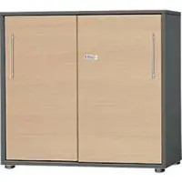 Schäfer Shop Schiebetürenschrank Start Off, 2 OH, abschließbar, B 800 x T 420 x H 788 mm, Holz, graphit/ahorn
