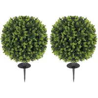 HOMCOM 2er-Set Künstlicher Buchsbaumkugeln 56 cm Kunstpflanze