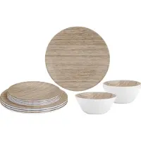 Brunner Midday Geschirrset aus Melamin 12 teilig 4 Personen Sequoia