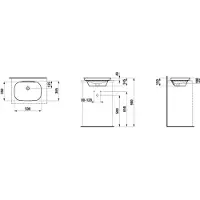 Laufen H8173027581121 Einbau-WT von oben INO 365x500x150
