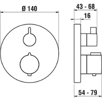 Laufen HF905474423000 2-Griff-Brausethermostat UP Twintherm