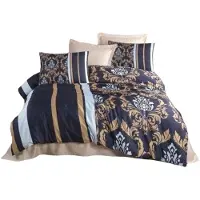 L'essentiel Maison , 487, King-Size-Bettbezug-Set (FR), Dunkelblau, 100 % POLYESTER-MICROSATIN, 240 x 220 cm