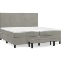 Syfax Boxspringbett mit Matratze Hellgrau 200x200 cm Samt