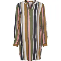Kaffe Midikleid "Damen Kleid KAmarana", Damen, Gr. 40, N-Gr, pink (grün, pink stripe print), Obermaterial: 100% Viskose LENZING ECOVERO CV LenzEcov., Kleider Midikleid