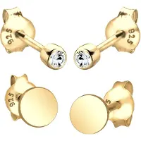 Elli Ohrringe 925 Sterling Silber Plättchen in Gold | Gr.: onesize