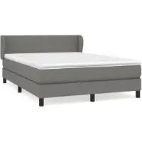 Syfax Boxspringbett mit Matratze Dunkelgrau 140x190 cm Stoff