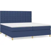 Syfax Boxspringbett mit Matratze Blau 200x200 cm Stoff