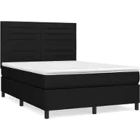 Syfax Boxspringbett mit Matratze Schwarz 140x200 cm Stoff