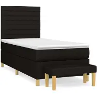 Syfax Boxspringbett mit Matratze Schwarz 90x200 cm Stoff