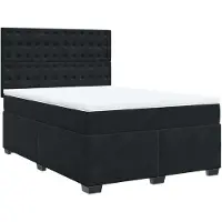 Syfax Boxspringbett mit Matratze Schwarz 160x200 cm Samt