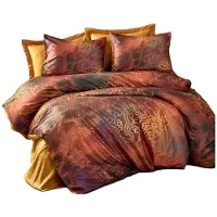 L'essentiel Maison , Rue, King-Size-Bettbezug-Set (FR), Rot, 100 % POLYESTER-MICROSATIN, 240 x 220 cm
