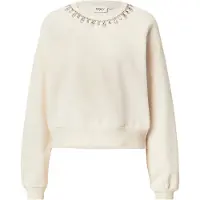 ONLY Sweatshirt "ONLJETT L/S O-NECK EMB. BOX SWT", Damen, Gr. M, birch detail:embellishment, Sweatware, Obermaterial: 60% Baumwolle, 40% Polyester, unifarben, Rundhals, Sweatshirts Sweatshirt