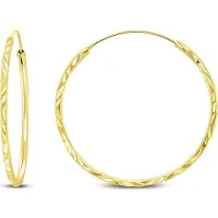 Brilio Silver - Cut gold plated hoop earrings EA01Y - Diameter: 5 cm