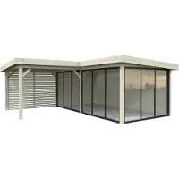 Palmako Pavillon Lenna Slide Plus 24,9 m² Set 714 588 x 588 cm natur