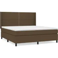 Syfax Boxspringbett mit Matratze Dunkelbraun 180x200 cm Stoff