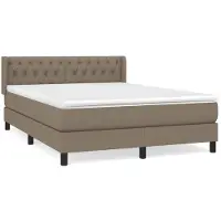 Syfax Boxspringbett mit Matratze Taupe 140x190 cm Stoff