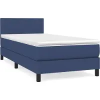 Syfax Boxspringbett mit Matratze Blau 90x190 cm Stoff