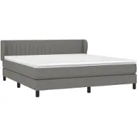 Syfax Boxspringbett mit Matratze Dunkelgrau 160x200 cm Stoff