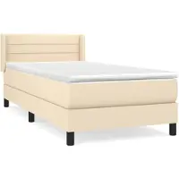 Syfax Boxspringbett mit Matratze Creme 100x200 cm Stoff