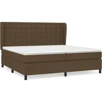 Syfax Boxspringbett mit Matratze Dunkelbraun 200x200 cm Stoff