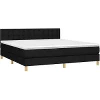 Syfax Boxspringbett mit Matratze Schwarz 160x200 cm Stoff