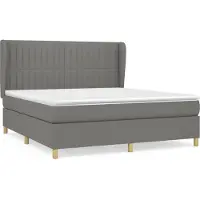 Syfax Boxspringbett mit Matratze Dunkelgrau 180x200 cm Stoff