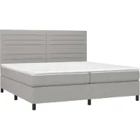 Syfax Boxspringbett mit Matratze Hellgrau 200x200 cm Stoff