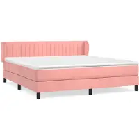Syfax Boxspringbett mit Matratze Rosa 160x200 cm Samt