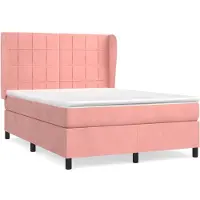 Syfax Boxspringbett mit Matratze Rosa 140x190 cm Samt