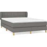 Syfax Boxspringbett mit Matratze Dunkelgrau 140x190 cm Stoff